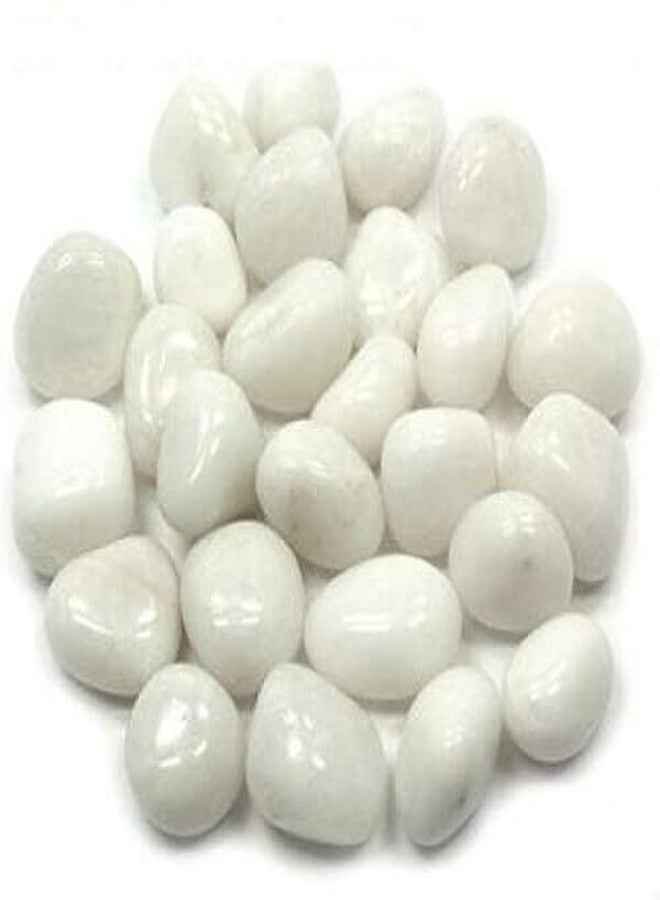 TOI SHOP White Agate Tumble/Pebbles Stone. for Reiki, Crystal, Vastu, Fang Shui Aura, Home Decor, Office Decor, Gifting, Good Luck, showpiece etc. (White, 900 gm) - Image 1